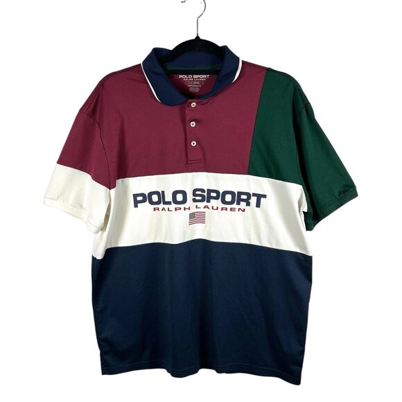 Polo Ralph Lauren Other - Polo Sport Performance Ralph Lauren Shirt Size Large Colorblock VTG Retro Style